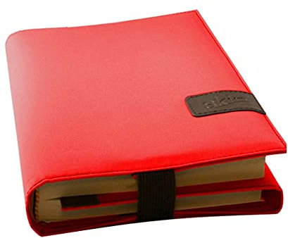 BookSkin Multifunktionshülle (Mikrofaser) - rubin-rot - flexibel anpassbar an Buchdicke/inkl. Lesezeichen