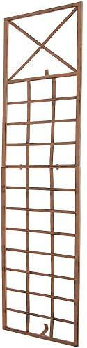 CLP Treillis métallique 200 cm de Haut Trigo, Support Robuste pour Plantes grimpantes, Fixation Murale, Style Moderne, Couleur:Marron Antique