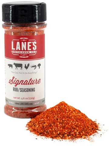 Lane's Signature BBQ Seasoning Rub, 4.6 oz - All-Purpose BBQ Rub for Smoking, Grilling & Cooking - All Natural, Gluten Free, Sugar-Free Meat Spice for Beef, Chicken, Pork - Made in USA