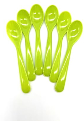 Kimmel Äggsked babysked dessertsked stor blandad (6 stycken) återanvändbar, plast, lime, 21-000-3307-1