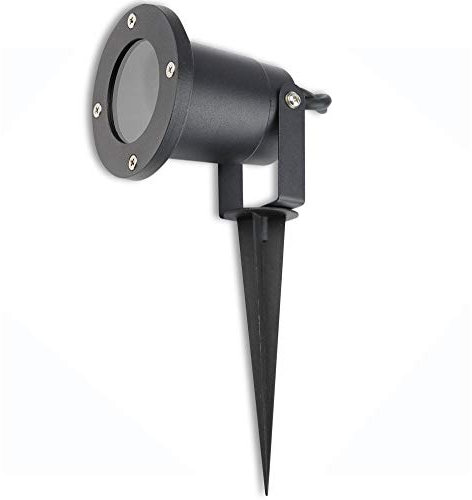 LED Gartenstrahler 7 Watt neutralweiß IP54 GU10 für Außenbereich - Schwarz-Matt aus Aluminium mit Erdspieß - runde Gartenleuchte ideal als Wegbeleuchtung Fassadenbeleuchtung