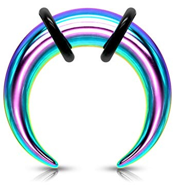 beyoutifulthings Dehn-Stab Taper Buffalo Horn Edelstahl viele Farben O-Ring Dehnanhänger Universal-Piercing Ohr-Piercing Ohr-Schmuck 1,6-10mm