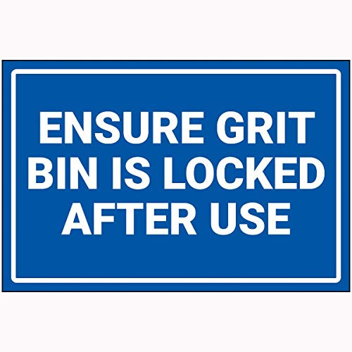 Vsafety Ensure Grit Bin Is Locked After Use Sign - 400mm x 300mm - 2mm Rigid Plastic