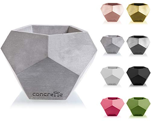 CONCRETTE Macetero de Cemento, Maceta de hormigón Cuadrado geométrico, diámetro de 9 cm, diámetro de 12 cm, 17 Colores, 5907699078233