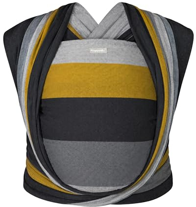 Hoppediz Babytragetuch gewebt ab Geburt, ergonomisches Tragetuch für Neugeborene und Kleinkinder, Baumwolle, Design Gent, 4,60 m