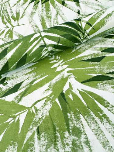 PVC Tischdecke Bamboo Bambus Grün Wachstuch · Breite & Länge wählbar · abwaschbare Tischdecke · Blätter beige Farn, Größe:120 x 180 cm