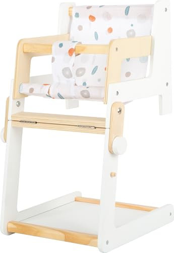 Small Foot Puppenhochstuhl Little Button, multifunktionaler und hochwertiger Kombihochstuhl, ab 3 Jahren, 11814, Weiß