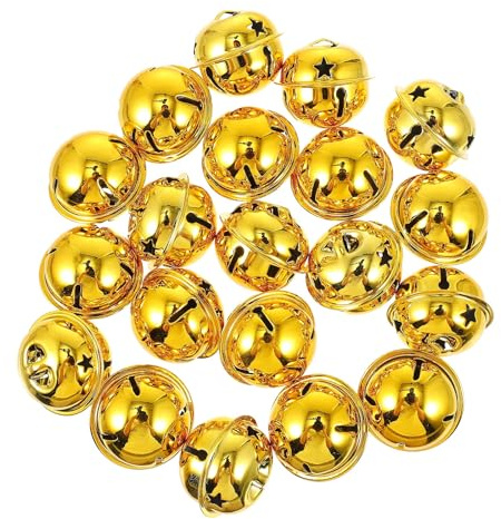 Cabilock Mini Schellen Glocken Zum Basteln: 20 Stücke Weihnachten Glöckchen 30mm Metallglöckchen Weihnachtsbaumschmuck Jingle Bells Traumhandel für Schmuck Handwerk Weihnachtsdeko Golden