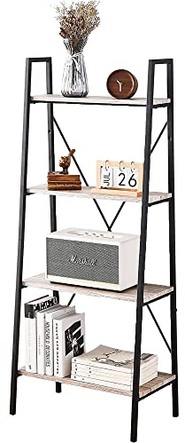 mcc direct 4-Tier Bookcase Multifunction Display Rack Ladder Bookshelf (Natural)