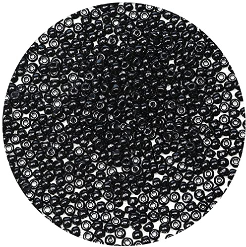 Bala&Fillic 4mm Schwarz Farben Glasperlen zum Auffädeln, 6/0 Perlen für Armbänder, perlen für Schmuckstücke Selber Machen (Schwarz)