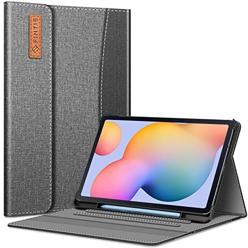 Fintie Hülle für Samsung Galaxy Tab S6 Lite 10,4 Zoll 2024/2022/2020 Tablet, Folio Schutzhülle mit Multi-Winkel Betrachtung, S Pen Halter und Dokumentenfach, Auto Schlaf/Wach, Dunkelgrau