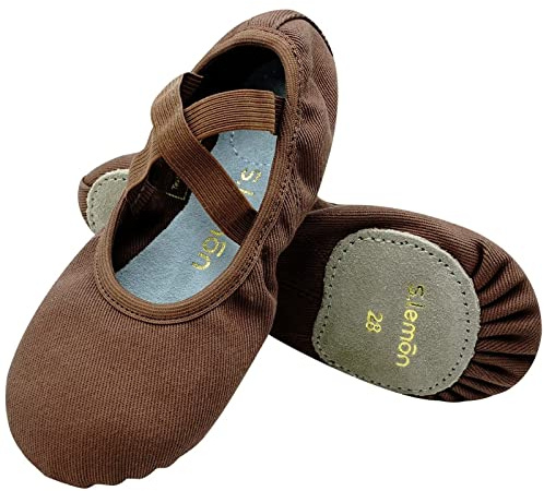 s.lemon Bomull Delad Sula Dansskor Balett Elastisk Balettskor Chocolate 30