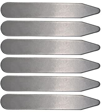 chiwanji 6 Stück Kragenstäbchen Hemdkrageneinsätze Metall Mehrere Größenoptionen Glatte Kanten für Herrenhemden Uniform Damen Herren Jubiläumsfeier, 70 mm x 10 mm x 0,8 mm