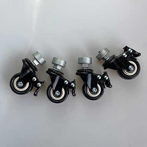 FREAZE 40mm Ersatzräder Für Kleiderständer Gewinde Räder, Innengewinde 20mm/30mm Universal Rollen Mit Bremse, Wasserrohrrollen Zubehör Möbelrollen 4er-Set (Color : 4with Brake, Size : 4 Points)