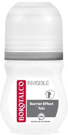 Borotalco Deo Roll-On Invisible 6x50 ml - 48 Stunden Schutz gegen schlechte Gerüche und Schweißflecken dank der Barrier-Effect-Talc-Formel - 0% Alkohol