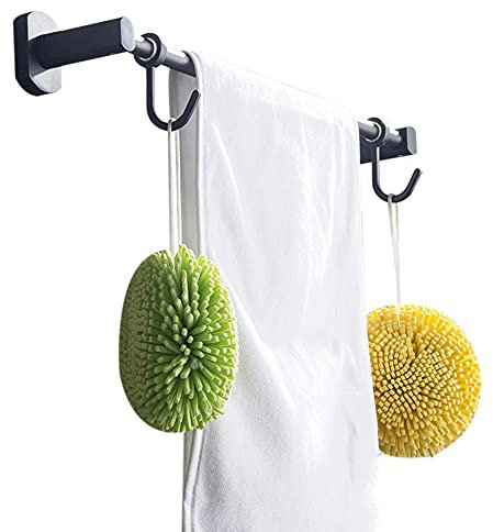 YHJZSM Handtuchhalter ohne Bohren, Schwarz, Geschirrtuchhalter, selbstklebend, an der Wand montiert, Kupfer-Single-Shot-Handtuchhalter für Hotel-Waschraum, 450 mm. (500mm.)