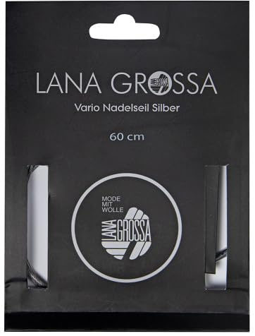 Lana Grossa Nadelseil Vario Edelstahl drehbar | 360° drehbares Seil | extrem flexibel & langlebig | nahtloser Übergang zur Nadel |
