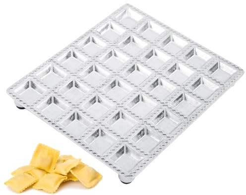 Moule à Raviolis en Alliage D'aluminium, 30 Trous Moule à Pâtisserie Mini Carrés Outil de Cuisine pour Raviolis