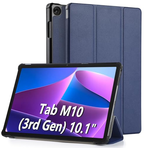 Bighan Funda Compatible para Lenovo Tab M10 3rd Gen 10.1(No Compatible para Lenovo 10 HD), Carcasa Folio con Soporte y Tapa Magnética para Lenovo Tab M10 3rd Gen 10.1 Pulgadas -Azul