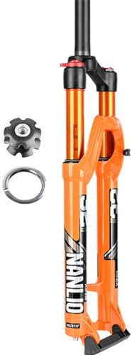 26 27.5 29 Zoll Fahrradgabel 100mm Reiserad Mountain Front Gabel Luftfedergabel Mountainbike Air Gabel 1-1/8'' Gerades Rohr Schnellspanner QR 100×9mm Fahrradteil XC AM ( Color : Orange manual , Size :