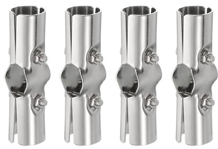 QUARKZMAN 180 Grad Strukturelle Rohrverbinder 4Stk Kettenglied Zaun Line Rail Klemme Edelstahl Ecke Beschlag Endschienen Klemme Passt AD 1(25mm)