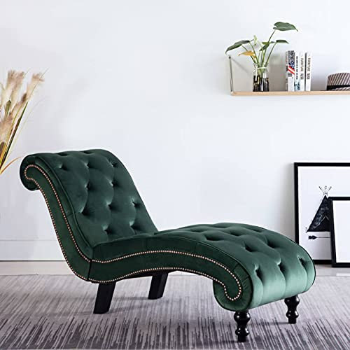 Vopese Chaiselongue Relaxliege Sessel Komfortliege Loungesessel Möbel Komfortliege Sesselliege Relaxsessel Büro Grün Samt