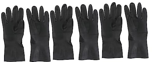 Haarshampoo Handschuhe 3 Paar S aus Gummi und Kunststoff Schwarz