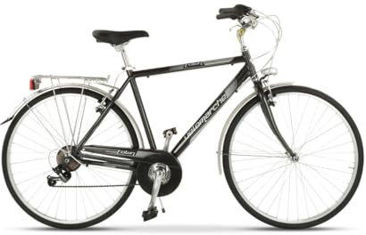 Velomarche Bazam - Bicicletta Uomo City Bike Town 28, Cambio a 18 Velocità, Bici da città, Telaio in Alluminio, Adulti Uomo, Taglia 54, Dark Grey