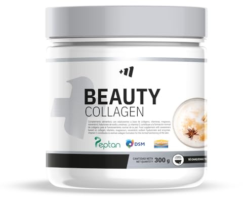 MM SUPPLEMENTS - Beauty Collagen 300g – Colágeno Hidrolizado Marino Peptan en Polvo con Vitaminas C y D - Elasticidad y Firmeza de la Piel - Mantenimiento Huesos y Articulaciones – Sabor Té Chai