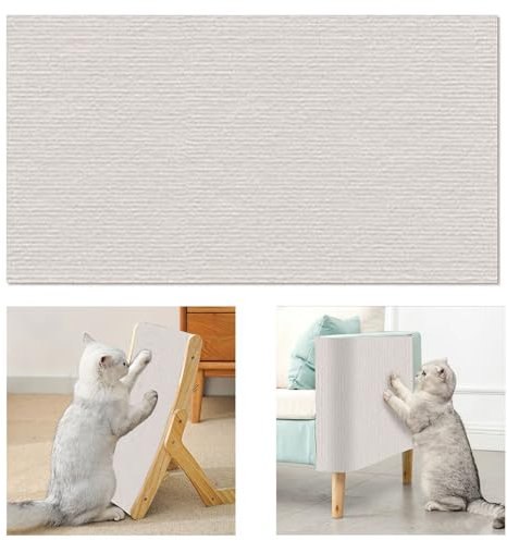 Selbstklebend Kratzteppich Katze Wand, Kratzmatte Katze Sofa, Kratzbretter Katze Wand, Katzen Kratzwand, DIY Climbing Cat Scratcher für Schützt Teppiche Sofa Möbelschutz (40x100cm,Warmes Weiß)
