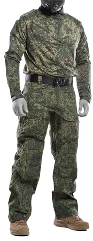 Camo1 Sets Herbst Herren Kampfanzug Taktischer Anzug Multi Taschen Verschleißfeste Outdoor-Trainingshose Männliche Anzüge, himmelblau, L