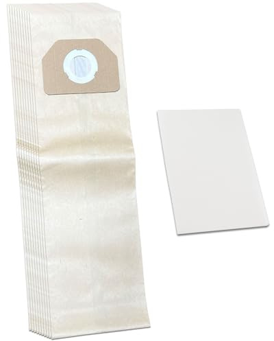 10 Premium Vacuum cleaner bags compatible with Black & Decker Wet n Dry; Bosch Wet & Dry PAS 12-27, Wet & Dry PAS 12-27 F - 10 pieces paper filter bags, with 1 microfilter, accessories, spare parts
