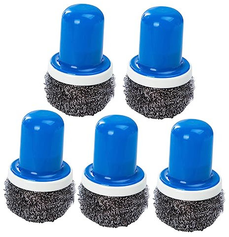 Healeved 5piezas Cepillo Acero con Mango Unidades Herramienta De Limpieza Portátil para Cocina Hogar y Restaurante para Lavar Ollas Sartenes y Platos