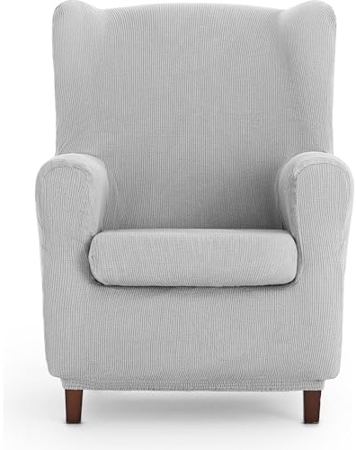 ECOMMERC3 | Funda Sillón Orejero Universal y Versátil – Funda Sillón Color Gris Perla Protector Fácil de Colocar para Respaldo, Asiento y Brazos