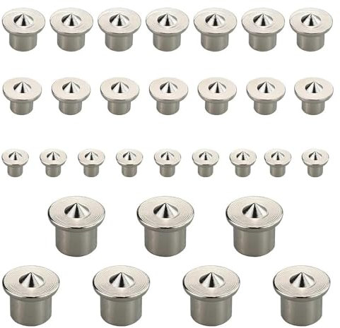 Lot de 30 pointes de centrage de chevilles en bois massif - 6/8/10/12 mm - Goupille de centrage pour le travail du bois - Outils de perçage