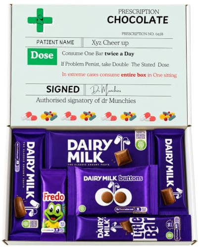 Sweet Shoppe Get Well Soon Chocolate Hamper | Letterbox Friendly | Prescription Chocolate Gift Box | Filled with Dairy Milk Selection | Recovery Gift for Her & Him