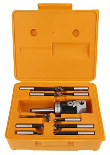 MT2 M10 F1 12 Boring Head 50mm Accessories Set with 9pcs 12mm Boring Bars for Milling Machine