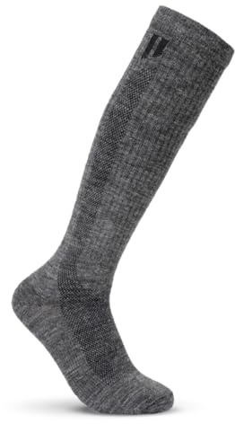 HOLLOW Alpaca Compression Socks for Men and Women, Moisture Wicking Alpaca Wool Socks for Hiking, Running, Temperature Regulating (Size 10.5-13 Large, Grey)