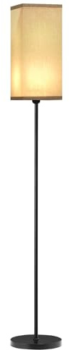 HOMCOM Stehlampe mit Schirm in Leinenoptik Moderne Standlampe Schwarz | Stehleuchte, Mit Fußschalter, Für Wohnzimmer, Schlafzimmer, Exkl. Glühbirne
