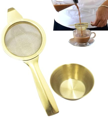 Passoire à thé pour thé en vrac - Passoire à thé à mailles fines - Passoire à thé en acier inoxydable avec poignées pour aliments, café, cocktails, sucre en poudre