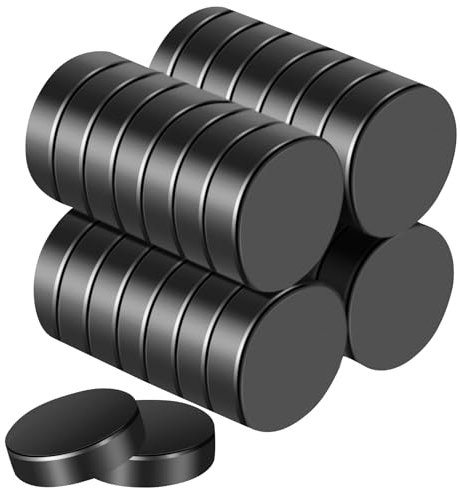 Aenienoe Lot de 30 aimants puissants ronds pour tableau magnétique - 18 x 5 mm - Petit aimant, ferrite - Noir