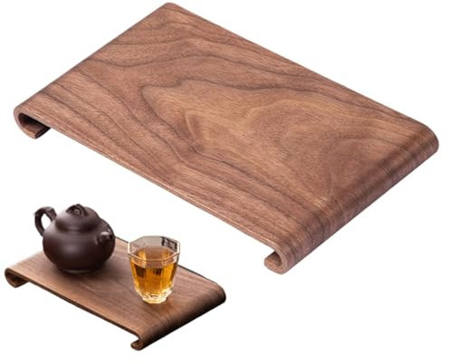 Tea Tray, Chinese Tea Board, Tea Plate, Walnut Rectangular Tray, Japanese Serving Tray for Home, Decorative Worktop Coffee Table, Tea Bowls for Serving, Wooden Bowls