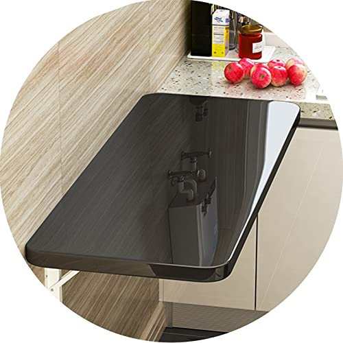 FHSLKXIM Wandklapptisch, Küchenklapptische Für Arbeitszimmer, Werkbank, Schlafzimmer, Garage, Bar, Klappbarer Esstisch, Platzsparend, Braun, 0,8 X 0,2/2,62 X 0,98 Fuß