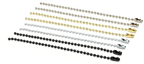 DIYEAH 50pcs 2.4mm Gold Metal Bead Ball Chain with Long Connector Clasp, Adjustable Keychain Tag Chains for Jewelry Making and DIY Crafts, 10cm Length Suitable for Key Rings and Pendant Accessories