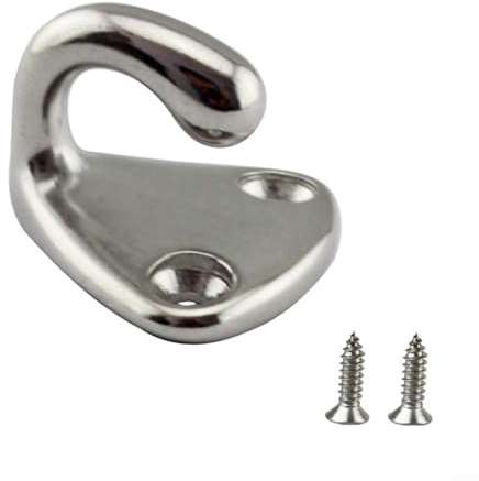 Sandyseptember 10 Pack 316 Stainless Steel Tarpaulin Hooks, Heavy Duty Mesh Hooks with Screws for Trailer, Boat, for CARAVAN