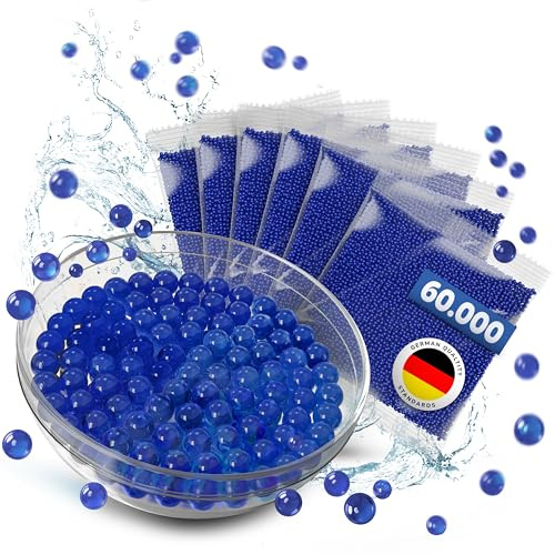 Bojani 60.000 Wasserperlen in blau, grün, gelb, rot, orange, türkis oder bunt gemixt, Geburtstagsdeko, Hochzeitsdeko, Party Deko, Tischdeko, Weihnachtsdeko (Blau)
