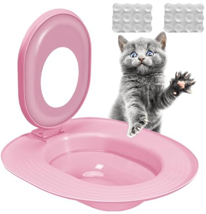 Toilettentrainer für Katzen – Trainingsset für Kätzchen | Cat Urin Potty | Trainingsset für die Toilette wiederverwendbar mit Sandring, Hygienetrainer zum Unterrichten von A