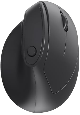 Blervadix Ergonomic Mouse, USB+Bluetooth Dual Connection, Wireless Vertical Mouse for Reducing Wrist Pain, 1000/1600/2400 DPI, Ergo Mouse with Quiet Click for Windows Mac OS PC Computer Laptop, Black