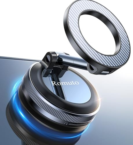 Romuto Car Phone Holder【Power Suction Cup】3 in 1 Mobile Phone Holder for Cars Dashboard/Windscreen/Air Vent【360° Rotation】Universal Car Phone Mount Cradle for iPhone＆Galaxy, All 4.0''-7'' Smartphones