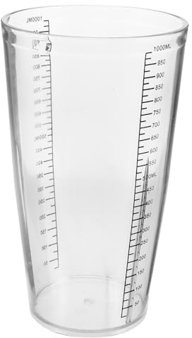 GRIRIW Bicchiere Graduato per 1000 Ml Trasparente in Plastica Tazza di Ricambio Resistente e Leggera per Uso Domestico e Preparazione Bevande Accessorio Sostitutivo Scala di